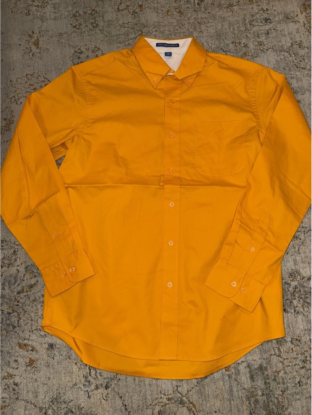 Port Authority S608 Men's M Orange Long Sleeve Button Down Shirt A423